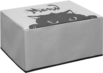 kwmobile Cover kompatibel mit Canon Pixma TS5150 / 5151 / MG 2555 - Tasche Hülle Drucker - Staubschutzhülle Schutzhaube Schutzhülle - Grau Schwarz Katze Meow