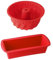 Dr. Oetker Dr 9926350 Lot de 2 moules silicone, moule a gateau, moule a cake, moule a cake silicone, moule en silicone, moule kouglof, moule à kougelhopf, Silicone, Rouge, 24 x 10 x 7,5 cm