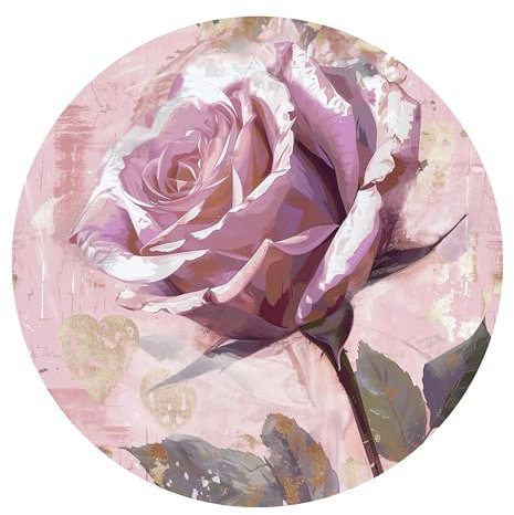 GRAZDesign Wandtattoo Rund Schlafzimmer Blume, Rose - Vintage Retro - Wandaufkleber Wohnzimmer Flur altrosa - 57x57cm