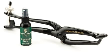 Langer & Messmer Hallux Valgus Zange inkl. Lederdehner beseitigt schmerzhafte Druckstellen am Schuh - Punktuelles Dehnungswerkzeug bei Hallux Valgus, Ballenzehen, Überbein und Hallux Rigidus Problemen