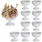 Sziqiqi Vase Centre de Table Mariage: Set de 10 Petits Pots de Fleurs Métal Blanc 15 cm Hauteur - Urne Vintage Martelée pour Fête, Réception, Noël, Anniversaire