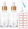 SuQurtom Clear Glass Dropper Bottles 30ml - 2pcs Leak-Proof Essential Oil Bottles with Pipette Travel-Sized Containers for Aromatherapy, Massage Oils, Perfumes, Labs & DIY Liquids