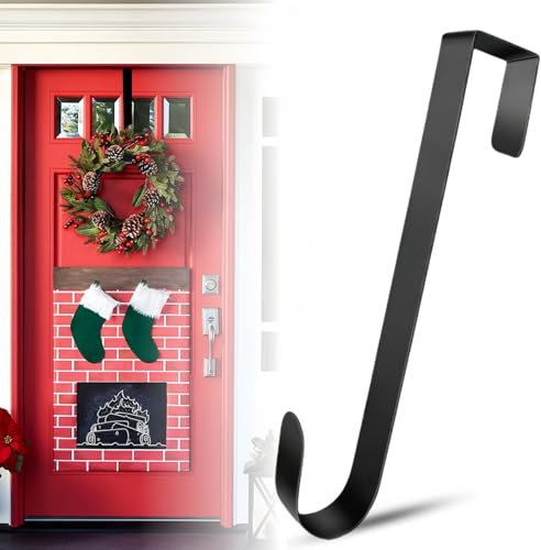Wreath Hanger Christmas Wreath Hanger for Front Door Metal Over Door Hooks Wreath Holder Wreath Hook for Christmas Decoration (12 in/30cm)