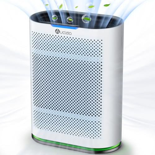 Air Purifiers for Home Large Room Cover 2,100 Ft²,with Air Quality Monitor & Aromatherapy,Auto H13 Air Purifier Removes Pets Hair Dust Smoke Odor,with 7 Colors Light(blue)