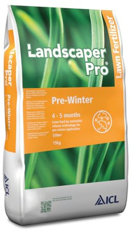 Landscaper Pro® Pre-Winter Herbstdünger 15 kg – Premium Rasendünger mit 4-5 Monaten Langzeitwirkung – Hoher Kaliumgehalt für Winterhärte & Kälteschutz | 15 kg Sack für ca. 375 m² | 16-6-23(+2MgO)