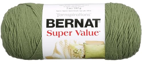 Bernat Super Value Solid Yarn - Forest Green, 100% Acrylic, 7oz/197g, 382yd/350m, Worsted Weight