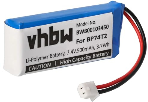 vhbw Akku kompatibel mit Aetertek AT-216 | AT-215, AT-211 Mini, AT-216S Handsender Hundehalsband-Sender (500 mAh, 7,4 V, Li-Polymer)
