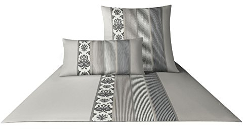 Joop! 4022 Ornament Stripe Mako-Satin-Bettwäsche 200x200 + 2X 80x80 graphit-77