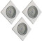 Trango 3er Set Einbaustrahler aus ALU gebürstet in Eckig 6729-039S-5W Einbauleuchten Deckenstrahler Einbauspots Spots inkl. 3x 5 Watt GU10 LED Leuchtmittel schwenkbar direkt 230V