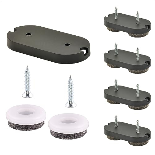 Wagner QuickClick® Stuhlgleiter Filzgleiter 4er-Set zum Anschrauben I 4X Basis + 8X Schraube+Gleiteinsatz austauschbar - Wollfilz Ultrasoft - 52 x 25 mm - Made in DE - 15781200