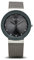 BERING Damen Quarz Uhr | Armbanduhr 35 mm silbernes Edelstahlgehäuse und graues Zifferblatt | Milanaisearmband | Saphierglas | 5 ATM | 11435-389