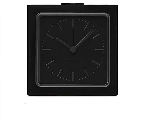 LEFF amsterdam - Block Uhr - Schwarz/Schwarz - Wecker - Design - Tisch- oder Regaluhr