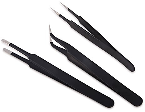 Winjun 3 Stück Edelstahl Professionell Präzision Pinzette DIY Tool Pinzetten Reparatur Werkzeug Kit für Industrie Elektronik Schmuckherstellung Laborarbeit Autofolie Kleben