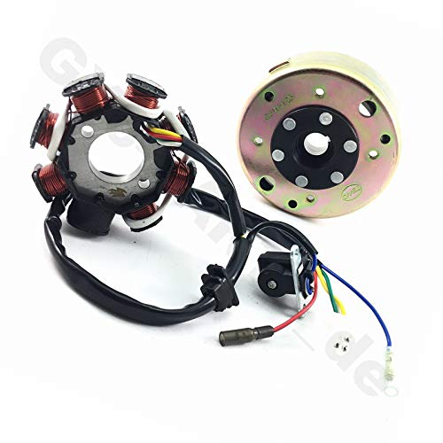LiMA LICHTMASCHINE/STATOR & ROTOR * KOMPLETT * 8 SPULEN STATOR * DC *125-150cc 4-TAKT 152QMI-157QMJ Motoren für ZNEN ZN125 REX BENZHOU CHINA ROLLER GY6