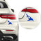 Auto-Dress Verschiedene Inseln, Heck-Auto-Aufkleber 15x15cm (Insel Usedom, Farbwunsch)