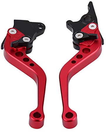 Hlyjoon Motorrad 2 Stück 22 mm 7/8 Zoll CNC Aluminium Motorrad Kupplung Bremskupplung Hebel Griff Ersatzteil passend für Motorrad Universal (rot)
