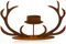 B2S BACK2SEASON Kerzenhalter mit Kerzenteller Geweih Stumpenkerzen Edelrost Kerzenständer L=30cm