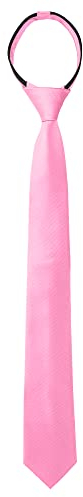 Allegra K Herren Vorgebundene feine verstellbare Reißverschluss Streifen Tie Krawatte Rosa One Size