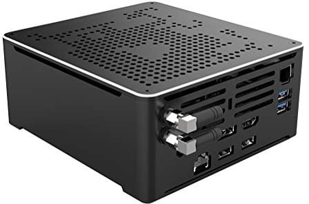 HUNSN 4K Mini PC, HTPC, NUC, Small Server, Windows 11 or Linux Ubuntu, Support Proxmox, Vmware, ESXI, KODI, Intel 8 Cores I9 10980HK, BY02, DP, HDMI, TYPE-C, 2 x LAN, 64G RAM, 2TB M.2 SSD,SATA+NVME