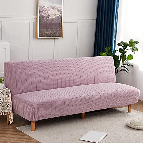 Hiseng Sofabezug 3 Sitzer Ohne Armlehne, Moderner Druck Clic Clac Sofahusse Stretch Schutzhülle Protector Bettcouch Schonbezug Couch überzug Sofabettüberzug (Violett,L: 190-210cm)