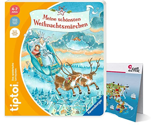 Ravensburger tiptoi® Meine schönsten Weihnachtsmärchen - Kinder Buch + Kinderlieder Wimmel-Weltkarte