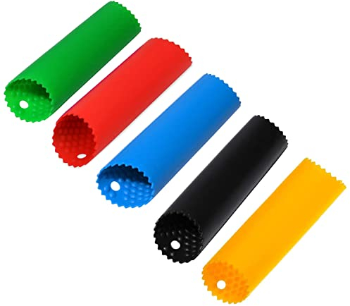 Bessy shop Silicone Garlic Peeler,5 Pcs Skin Remover Roller Garlic Roller Peeling Tube Professional Garlic Press Prep Easy Useful Kitchen Tools Red Green Orange Black Blue