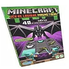 ThinkFun Ravensburger - Magnetische Logikspiele Minecraft – 40 Herausforderungen – 1 Spieler ab 8 Jahren – Reiseversion – 76419 – französische Version