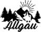 Stickerloveshop Aufkleber Allgäu Auto Aufkleber Camper Sticker Waschanlagenfest Wetterfest Wohnmobil Anhänger Berge Sonne Alpen Motorrad Bodensee (Schwarz)