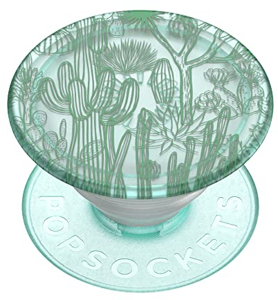 PopSockets Plant-Based Phone Grip with Expanding Kickstand, Adhesive Grip, Eco-Friendly - Translucent Cacti