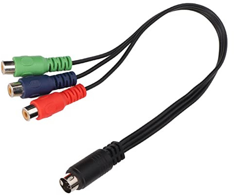 Cavo MINI DIN da 9 Pin a 3, Cavo Video da MINI DIN 9 Pin Maschio a 3 Femmina, Cavo Adattatore Video da MINI DIN a RGB da 30 Cm per Apparecchiature Video