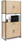 IDMarket - Aparador de cocina (80 cm) DETROIT mueble 4 puertas diseño industrial + cajón