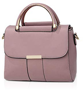 KANBUN ADITAM Top Handle Bag Damen Umhängetasche Handtasche mit gewölbtem Griff Kleine quadratische Tasche PU-Leder Umhängetasche Umhängetasche für Teenager Mädchen Rosa