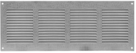 400x150mm Verzinkt Lüftungsgitter mit Insektenschutz - Metall Abluftgitter - Abluft Zuluft Gitter