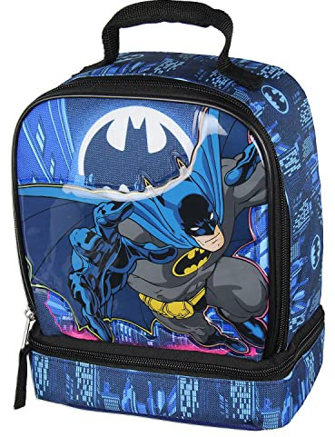DC Comics The Batman Sac à déjeuner isotherme à double compartiment Motif super-héros