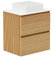 Baikal Mueble de Baño Dash. Conjunto de Baño de 2 Cajones, Suspendido en Pared, Incluye Lavabo Cerámico. Mueble de Fondo de 46cm. Mueble MONTADO. Lavabo sobre Encimera sin Espejo 60 cm Monocolor