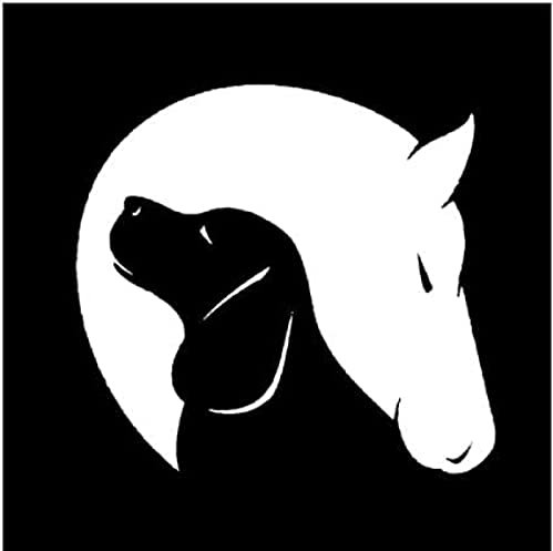 Autoaufkleber Und Abziehbilder 20 Cm Hund Und Pferd Freundschaft Liebe Tiere Dekor Auto Vinyl Aufkleber Stiker Koffer Aufkleber (Glh1D25819)(2 Stück)
