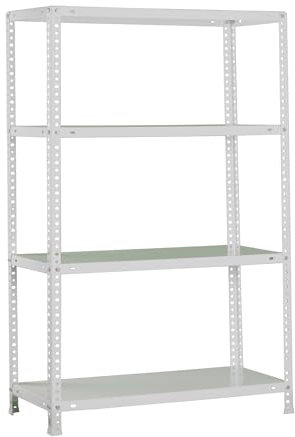 SimonRack Estanteria Metalica 4 Baldas Ajustables, 75 kg de Punto Flexión, 1500x1000x400 mm, Con Tornillos, Estantería Almacenaje, Gris - Advantage