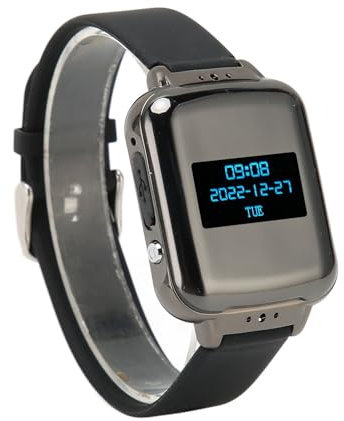 Mini orologio con registratore vocale, protezione per gli occhi impostazione di spegnimento automatico MP3 registratore vocale HiFi orologio per lezioni musicali (8 GB)
