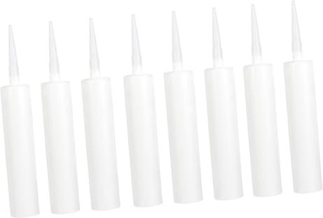 Veemoon 8pièces Tubes De Calfeutrage Plastique Recharges Vides Tubes Opaques Blancs Réutilisables Pour Mastic Jointoiement Et Réparation Résistants Et Faciles à Utiliser