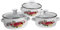 Mini Soup Pot Set 3-Piece Enamel Pot Flat Base for Instant Noodles Soup Milk Stew Pot Comfortable Handles