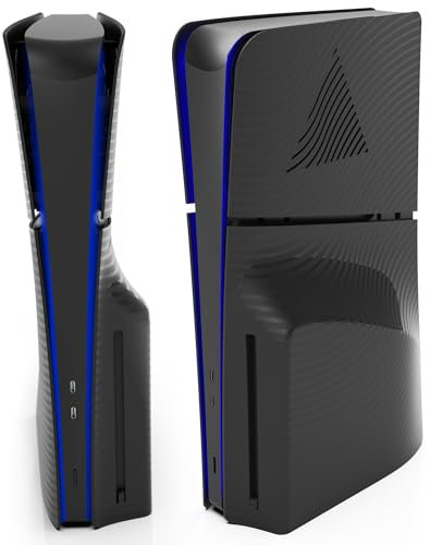 Foamy Lizard StealthPlates v2.0 Plaque frontale de ventilation fine pour console PlayStation 5 Slim, accessoire de rechange mat en ABS haute résistance, ventilé, ajustement précis (disque noir)