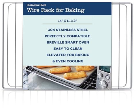 1-Pack Cooling Racks for Baking - 11.6 x 14.8 - Stainless Steel Air Fryer Basket for Breville Smart Oven BOV800XL, Plus BOV810BSS, Pro BOV845BSS, SP0002651- Air Fryer Accessories - for Cooking
