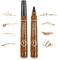 Eyebrow Pen Liquid Eyebrow Pencil - Magical Precise Waterproof Brow Pen 4 Tipped Precise Brow Pencil Waterproof With A Micro-Fork Tip Applicator (Light brown)
