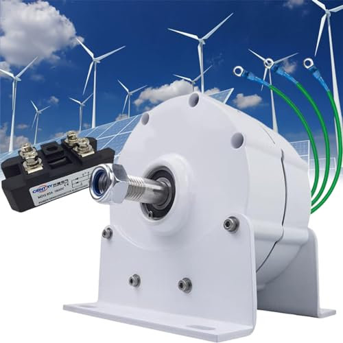 Fablestoryem Alternatore Permanente A 3 Fasi Bianco da 12000W, 12V 24V 48V 120V 220V Magnet Permanente Generatore Elettrico Motore AC Magnet Permanente Magnet (con Base),220V