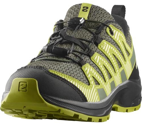 SALOMON XA Pro V8, Calzado de Trail Running Unisex niños, Urban Chic Black Dark Citron, 35 EU