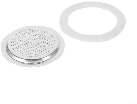 Guarnizione in silicone + filtro, per moka e caffettiera, guarnizione e filtro di ricambio, guarnizione di ricambio in silicone (1 tazza + setaccio)