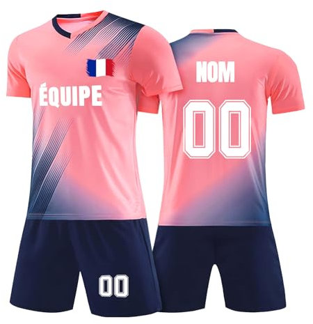 Maillot de Foot Garçons Hommes, Ensemble Foot Enfant Personnalisé avec Votre Nom Numéro Logo, Ensemble Maillot de Football Short #3