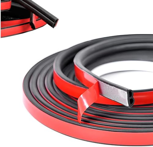 Universal Car Door Seal, B-Shape Automotive Self Adhesive Rubber Seal Strip Weather Stripping for SUV Sedan MPV and Most Models Door Window Soundproof Noise Insulation Sealing