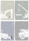 Papierkindᵀᴹ 4er Poster Set - Baufahrzeuge Bagger Kranwagen Kipplaster | Baustellen Bilder für Kinderzimmer | Deko für Kinderzimmer | Wanddeko für Jungenzimmer | DIN A4 ohne Rahmen (A110-1)