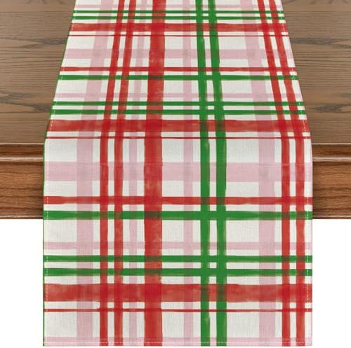 Weihnachtsdeko Tischläufer Tischdeko,Weihnachts Weihnachtsläufer Rustic Lodge Forest Cabin Küche ESS Tischläufer Modern Weihnachtstischläufer für Party Tisch Weinachtsdekorationen (08)